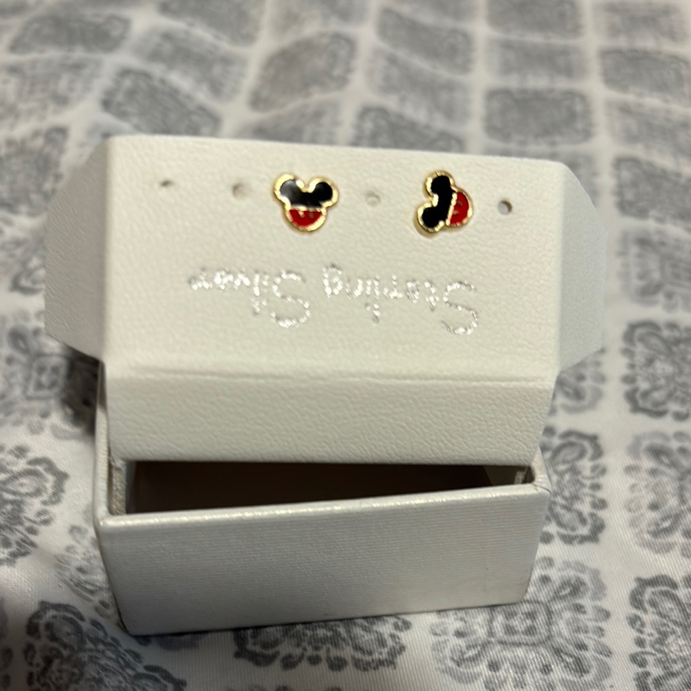 Mickey Mouse Gold and Black Earrings